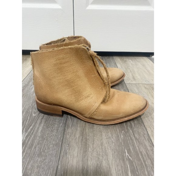 Petrucha Handmade Leather Tan Distressed Ankle Booties Size EU 40 - Picture 3 of 7